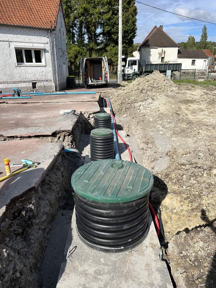 Installation de fosse septique Lottinghen